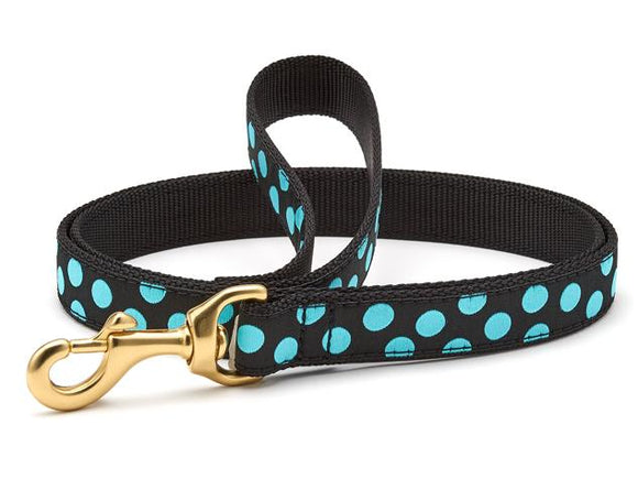 Black Aqua Dot Dog Lead