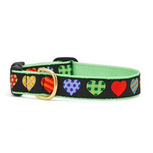 Colourful Hearts Dog Collar