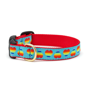 Rainbow hearts Dog Collar