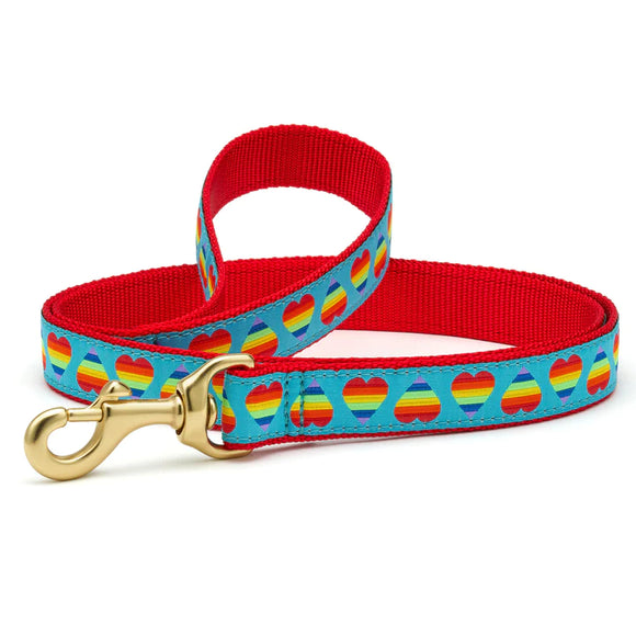 Rainbow Hearts Dog Lead